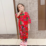 迪士尼（Disney）東北大花女童睡衣兒童夏季男童寶寶花衣服連體棉綢睡衣兒童中國風(fēng) 熱售紅色 大花 80 身高70-80cm年齡1-2歲 曬單實(shí)拍圖