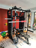 鑫聚力（XINJULI）家用龍門(mén)架綜合訓練器材多功能一體機史密斯機引體向上臥推深蹲架 裸機+凳子+桿+155kg彩色杠鈴片 曬單實(shí)拍圖