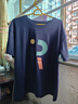 清倉撿漏尾單大牌剪標專(zhuān)柜撤回寬松顯瘦短袖中長(cháng)款休閑t恤女 98藏青色【R字母】白袖 L 曬單實(shí)拍圖