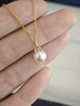 helas赫拉蝴蝶結Akoya海水珍珠項鏈女18K金吊墜鉆石頸鏈新款 7.5-8mm/18K金吊墜+S925銀鏈 曬單實(shí)拍圖