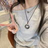 京蔻迪【蜜桃茶】民族風波西米亞復古吊墜編織繩項鏈女長款毛衣鏈配飾潮 可可棕 單條裝 曬單實拍圖