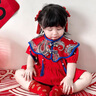 G.DUCKKIDS嬰兒衣服夏季滿(mǎn)月百天周歲禮服女寶寶唐裝新生兒連體衣公主包屁衣 富貴包屁衣加云肩 66cm 建議0-3個(gè)月8-12斤cm 曬單實(shí)拍圖