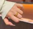 中國(guó)黃金（CHINA GOLD）黃金戒指女士足金蝴蝶戒指純金七夕情人節(jié)禮物送女友老婆 足金蝴蝶戒指約2.7g 曬單實(shí)拍圖