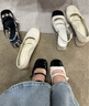 CHARLES&KEITH法式粗跟方頭金屬扣瑪麗珍鞋子女鞋女士CK1-60280433 粉白色Chalk 36 曬單實(shí)拍圖