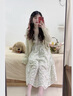 唐菓蜜碎花連衣裙女2025春夏新款女裝韓版時(shí)尚甜美減齡森系風(fēng)吊帶套裝裙 綠色開衫+碎花裙子 M 曬單實(shí)拍圖