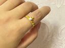 福來島黃金足金999首飾古法金女士戒指結(jié)婚復(fù)古珍珠皇冠黃金戒指 皇冠珍珠戒指（工費(fèi)：399元） 3.83克-17號 曬單實(shí)拍圖