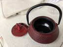 T9琺瑯鐵茶壺禮盒 彩色鑄鐵茶壺300ml陶瓷茶杯茶具套裝 高檔禮物 勃艮第紅單壺 300ml 曬單實(shí)拍圖
