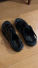 老人頭涼鞋男真皮全牛皮新款潮夏季透氣外穿沙灘鞋厚底防滑特大碼涼拖鞋 黑色 44 曬單實(shí)拍圖