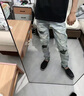 益帛牛仔褲男夏季新款歐美風(fēng)vibe補丁假破洞做舊彈力修身直筒長(cháng)褲子男 淺藍色 31 【建議115-125斤】 曬單實(shí)拍圖