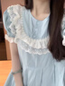 茉衣雅（MOYIYA）Bienkimiiye甜美小個(gè)子花邊公主連衣裙女2025夏季新款收腰小短裙 連衣裙【品牌高品質(zhì) 現貨速發(fā)】 【無(wú)蝴蝶結】 S 【推薦80-95斤】 曬單實(shí)拍圖