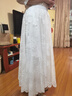 歐貝汐垂墜感半身裙中長(cháng)款女鉤花蕾絲宮廷風(fēng)時(shí)尚大擺遮胯網(wǎng)紗裙子 白色 均碼 曬單實(shí)拍圖
