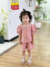 G.DUCKKIDS童裝女童套裝夏季2024新款兒童夏裝洋氣花邊泡泡袖一歲女寶寶衣服 紅色 90 適合80-90年齡1-2歲左右 曬單實(shí)拍圖
