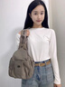 慕昂旅游雙肩包女2024新款胸包輕便通勤斜挎兩用包運動單肩登山小背包 淺咖色 曬單實拍圖