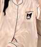 JIOESC帶胸墊睡衣女款夏季冰絲短袖卡通可愛大碼寬松可外穿家居服兩件套 米色庫洛米 XL 【120-140斤】 曬單實(shí)拍圖