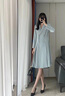 J-ME藍(lán)色西裝連衣裙氣質(zhì)女神范感職場通勤正裝主持人職業(yè)裙子 藍(lán)色 2XL 125-135斤 曬單實(shí)拍圖