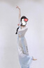 忻縈中國舞舞蹈服成人古典舞套裝2024服裝漸變網(wǎng)眼身韻紗衣飄逸演出女 晨曦藍白漸變上衣+杏藍漸變?nèi)寡?L 曬單實拍圖
