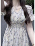 莫代爾溫柔風連衣裙女2025夏季新款收腰顯瘦甜美茶歇氣質(zhì)薄款透氣涼感裙 圖片色 XL 120-145斤 曬單實拍圖