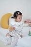 歐孕嬰兒包屁衣夏季寶寶衣服女寶翻領(lǐng)純棉哈衣嬰幼兒外出長(cháng)袖爬服 繽紛果樂(lè )【7A抗菌-100%棉】 59cm 曬單實(shí)拍圖
