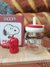 史努比（SNOOPY）女士大容量玻璃杯耐高溫吸管杯高顏值茶水分離泡茶杯家用辦公室 紅色620ML【帶茶倉】 曬單實(shí)拍圖