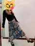 她池氣質(zhì)半身裙2025夏裝新款女裝印花一片式系帶高腰中長(zhǎng)裙T32D0025B 曬單實(shí)拍圖