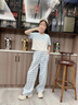 小豬彼特女童闊腿褲冰絲2025夏季新款藍(lán)色格子褲兒童女孩褲子夏裝休閑直筒 15307藍(lán)色【冰絲款】 150 cm 曬單實(shí)拍圖
