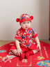 歌兒寶兒嬰兒周歲禮服夏裝男寶寶抓周兩件套短袖漢服童裝 夏龍行龘龘套裝+帽子+襪子 90 曬單實拍圖