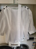 歌莉婭白色上衣女夏2025新款設計感獨特流行五分袖女裝1E5C3B140 03W本白 L 曬單實(shí)拍圖