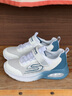 Skechers斯凱奇風(fēng)豹跑鞋兒童網(wǎng)面氣墊緩震休閑鞋男女童跑步鞋405316L 男款/白色/藍色/WBLU 30 曬單實(shí)拍圖