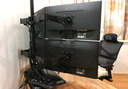 HILLPORT 24-27-32-40英寸四屏顯示器支架4屏多屏拼接屏電腦底座免打孔桌面增高底座 曬單實拍圖