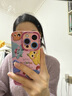圣圖朗新款可愛小怪獸蘋果16promax手機殼iphone14高級感15pro掛繩12可愛女13卡通植絨硅膠8plus情侶全包 可愛五只怪獸撞色液態(tài)硅膠-【古董白】+手掛繩  iPhone 16 pr 曬單實拍圖