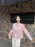 熙世界粉色小香風(fēng)短外套女2025秋新款高級感休閑小個(gè)子夾克上衣 霧粉色 L 曬單實(shí)拍圖