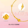 周六福足金999玫瑰黃金手鏈女七夕禮物計價A0711678 約2.14g 16+3cm  曬單實拍圖
