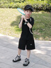 FUN ACTIVE兒童短褲男童速干褲高彈力透氣五分褲夏裝戶外運動褲20205新款 極速黑短褲 120 cm 曬單實拍圖