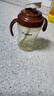 咪小兔奶瓶直飲吸管適配世喜配件奶嘴杯蓋鴨嘴保溫杯重力球四喜水杯頭 翻蓋帶手柄直飲杯蓋+送空心頭-栗棕色 曬單實(shí)拍圖