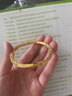 奢名紀(jì)古法手工黃金吉言手鐲999足金包銀鏨刻實(shí)心四方筷子莫比烏斯手環(huán) 四方吉言手鐲逆轉(zhuǎn)乾坤金包銀 包金3.3克總重約33克 曬單實(shí)拍圖