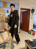 魯雅爾美式潮流高街純棉長(zhǎng)袖t恤男春秋季衛(wèi)衣服百搭休閑內(nèi)搭ins打底衫 黑色 3XL 曬單實(shí)拍圖