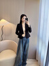 櫻芭妮小西裝外套女2025春季韓版休閑百搭職業(yè)正裝黑色短款西服上衣 單件黑色西裝 L 【100-110斤】 曬單實(shí)拍圖