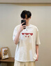 WASSUP2025搞怪貓眼T恤衫夏季寬松純棉國潮牌ins男女生短袖圓領(lǐng)重磅休閑 米白灰 常規(guī) XL 曬單實拍圖