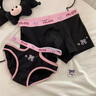 著福（ZHUOFU）甜庫(kù)cp*情侶內(nèi)褲一男一女可愛(ài)甜辣腰帶卡通純欲風(fēng)女三角男平角褲 黑粉庫(kù)洛【情侶款一男一女】 2條 女M男XL 曬單實(shí)拍圖