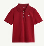 茵曼（INMAN）休閑純色polo領(lǐng)刺繡T恤2025夏季女裝新款短袖氣質(zhì)針織上衣  酒紅色 XL 曬單實(shí)拍圖