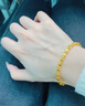 中國黃金（CHINA GOLD）足金小方糖轉運珠黃金手鏈女款純金珠七夕情人節(jié)生日禮物送女友 足金小方糖手串 約2.4g【中金禮盒】 曬單實拍圖