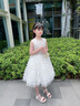 愛(ài)安玖 I NATURAL ANGEL高端走秀婚紗花童禮服女童晚禮服白色公主裙兒童蓬蓬洋氣春 白色無(wú)袖 130 cm 曬單實(shí)拍圖