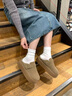 康姿蝶復古厚底勃肯鞋女2025秋季新款百搭一腳蹬包頭半拖鞋增高樂福鞋女 卡其色 37 曬單實拍圖