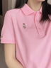 Teenie Weenie【涼感】小熊女裝POLO衫T恤2025夏新款簡約舒適短袖 糖果粉 S 曬單實(shí)拍圖