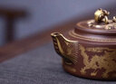 璽翰雅（ROYHOYE）宜興紫砂壺楚漢風(fēng)云鑲金龍鳳凰老紫泥泡茶壺高工周小明全純手工壺 楚漢風(fēng)云 500ml 曬單實(shí)拍圖