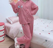 果殼（Gukoo）睡衣春秋款HelloKitty聯(lián)名新款格子純棉女家居服套裝A KT格子女士套裝 M 曬單實拍圖