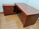 94027 領(lǐng)導辦公桌實(shí)木老板桌貼木皮油漆班臺【新胡桃色/紅胡桃色】 曬單實(shí)拍圖