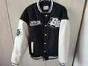 準者棒球服外套男秋冬款美式復古PU皮袖休閑寬松運動(dòng)夾克開(kāi)衫 曬單實(shí)拍圖
