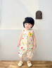 優(yōu)奇女寶寶夏裝短袖套裝薄女童洋氣時(shí)髦夏天小女孩背心兩件套兒童衣服 奶油小花 100 曬單實(shí)拍圖