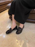 奢馳路易（SECHILOUIS）品牌低跟漆皮單鞋女2025新款軟皮軟底真皮女鞋樂福鞋一腳蹬小皮鞋 卡其色 34 曬單實(shí)拍圖
